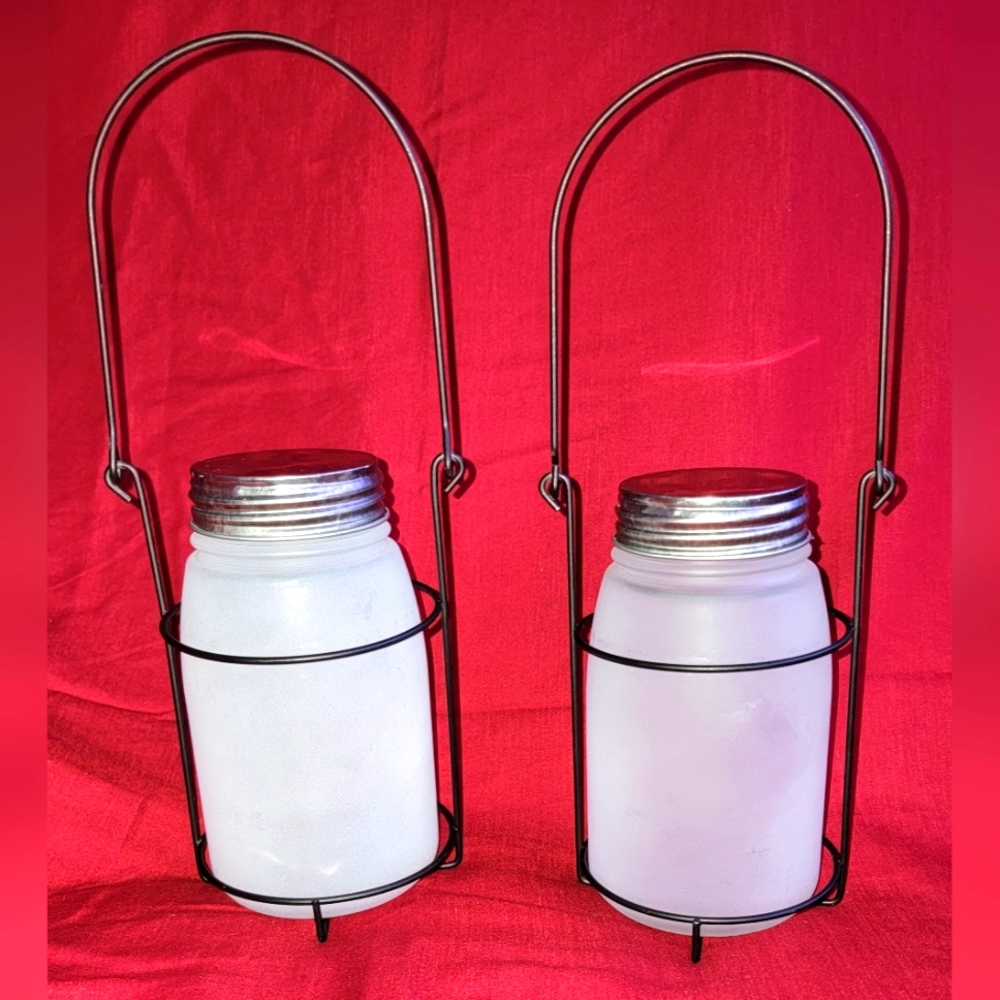 🌛🕯🌛🕯NWOT Rae Dunn Frosted Mason jar hanging metal Lanterns🕯🌛🕯🌛 - Picture 7 of 12